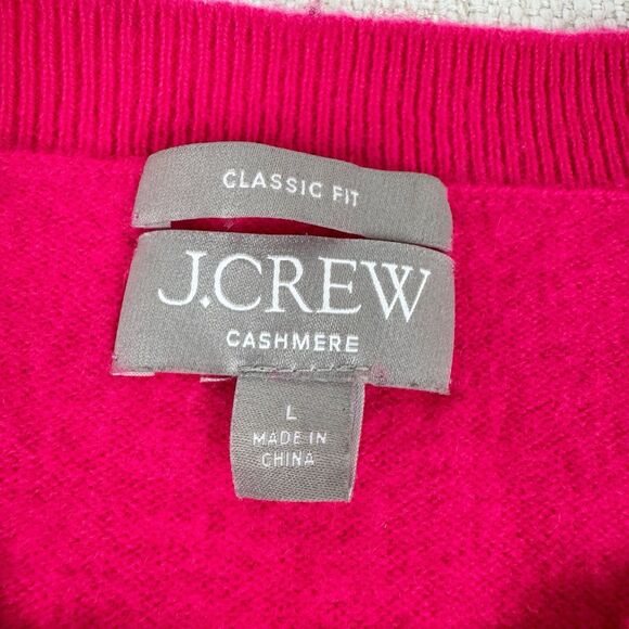 J. Crew Cashmere Women's Classic Fit Pink Crewneck Lightweight Sweater Large - Picture 9 of 16